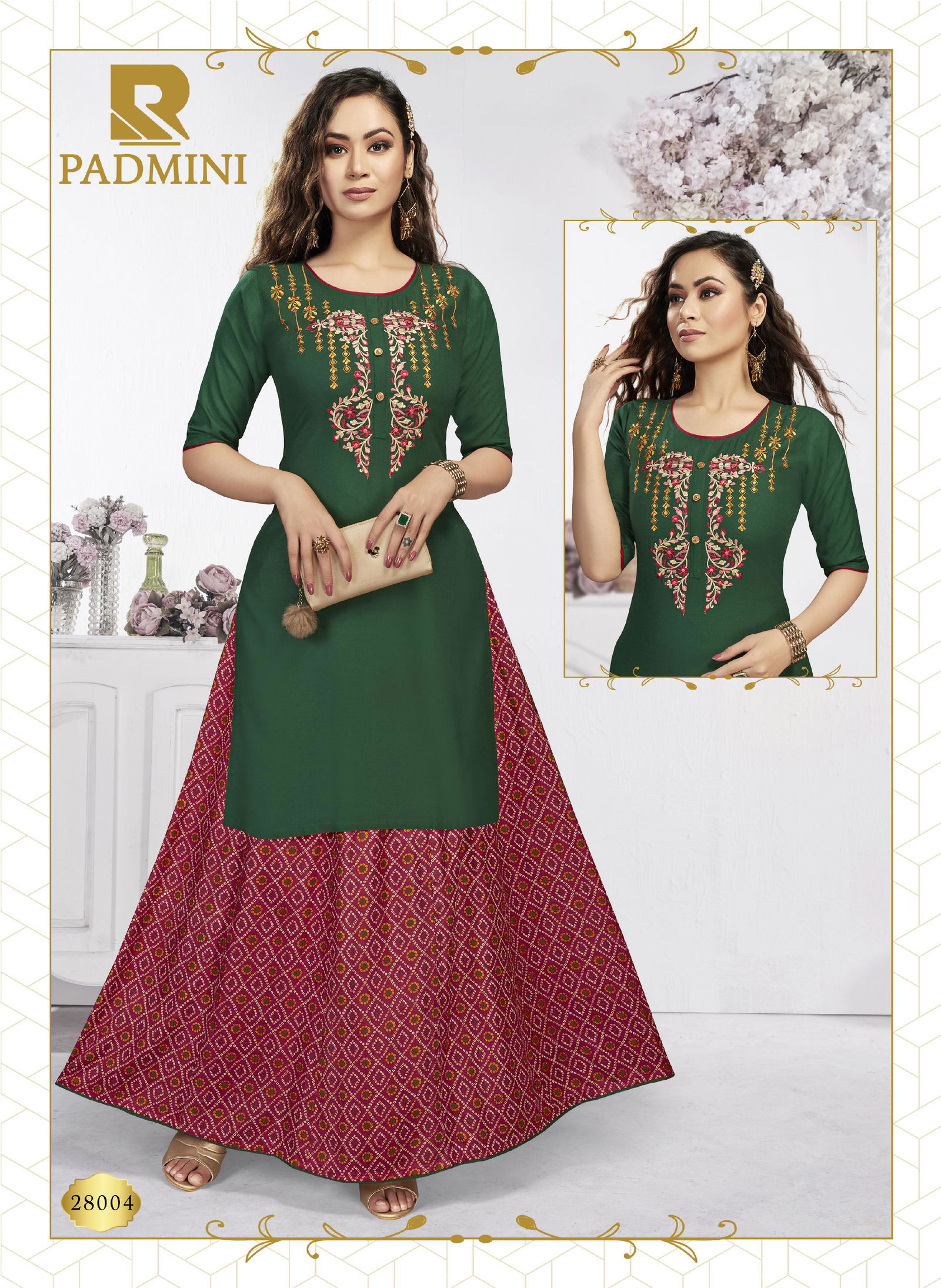 Raashi Padmini Rayon Fancy Ethnic Wear Top With Skirt Collection